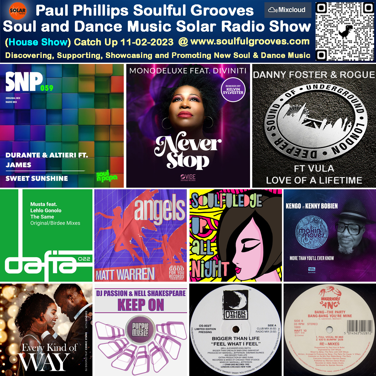 A picture of Paul Phillips radio show playlist of new and classic soulful house, deep house, nu disco, soul, funk, jazz, disco, 80s boogie music