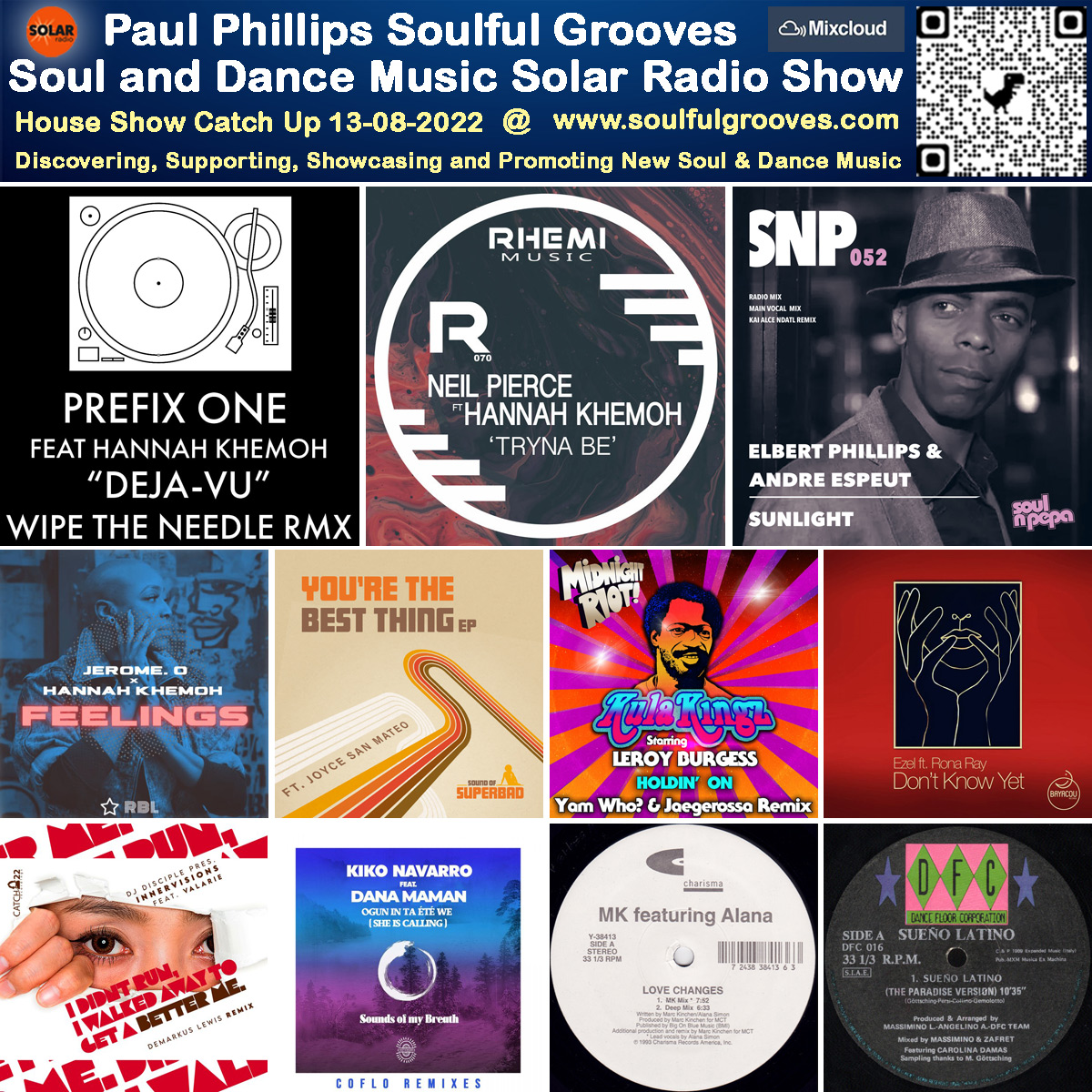 A picture of Paul Phillips radio show playlist of new and classic soulful house, deep house, nu disco, soul, funk, jazz, disco, 80s boogie music