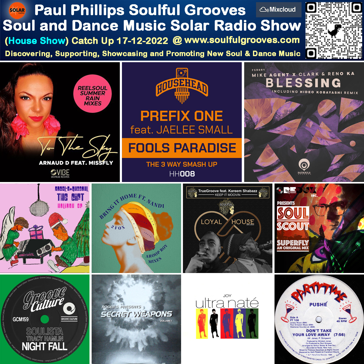 A picture of Paul Phillips radio show playlist of new and classic soulful house, deep house, nu disco, soul, funk, jazz, disco, 80s boogie music