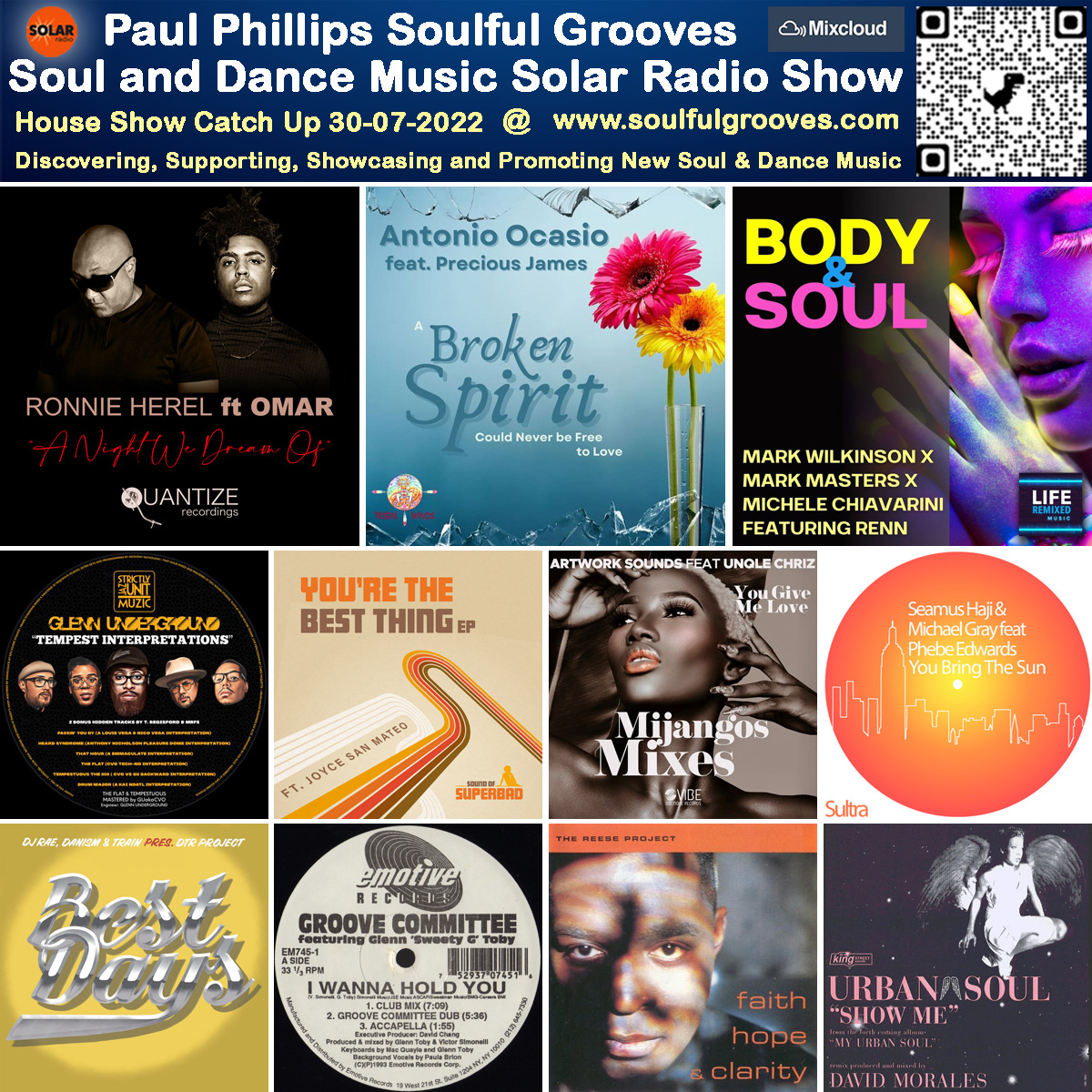 A picture of Paul Phillips radio show playlist of new and classic soulful house, deep house, nu disco, soul, funk, jazz, disco, 80s boogie music