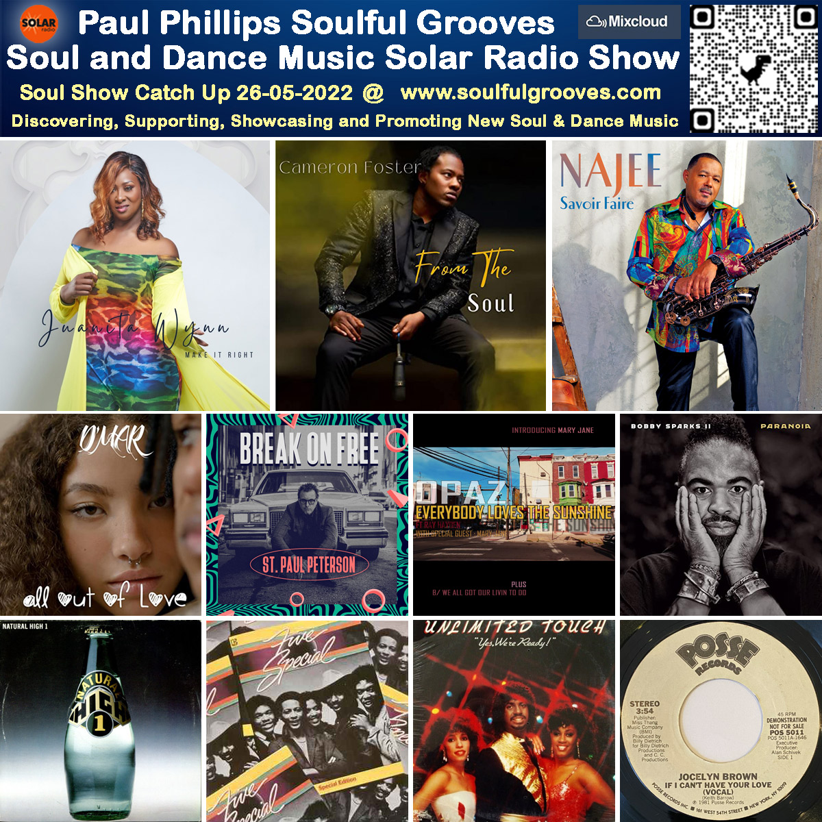 A picture of Paul Phillips radio show playlist of new and classic soulful house, deep house, nu disco, soul, funk, jazz, disco, 80s boogie music