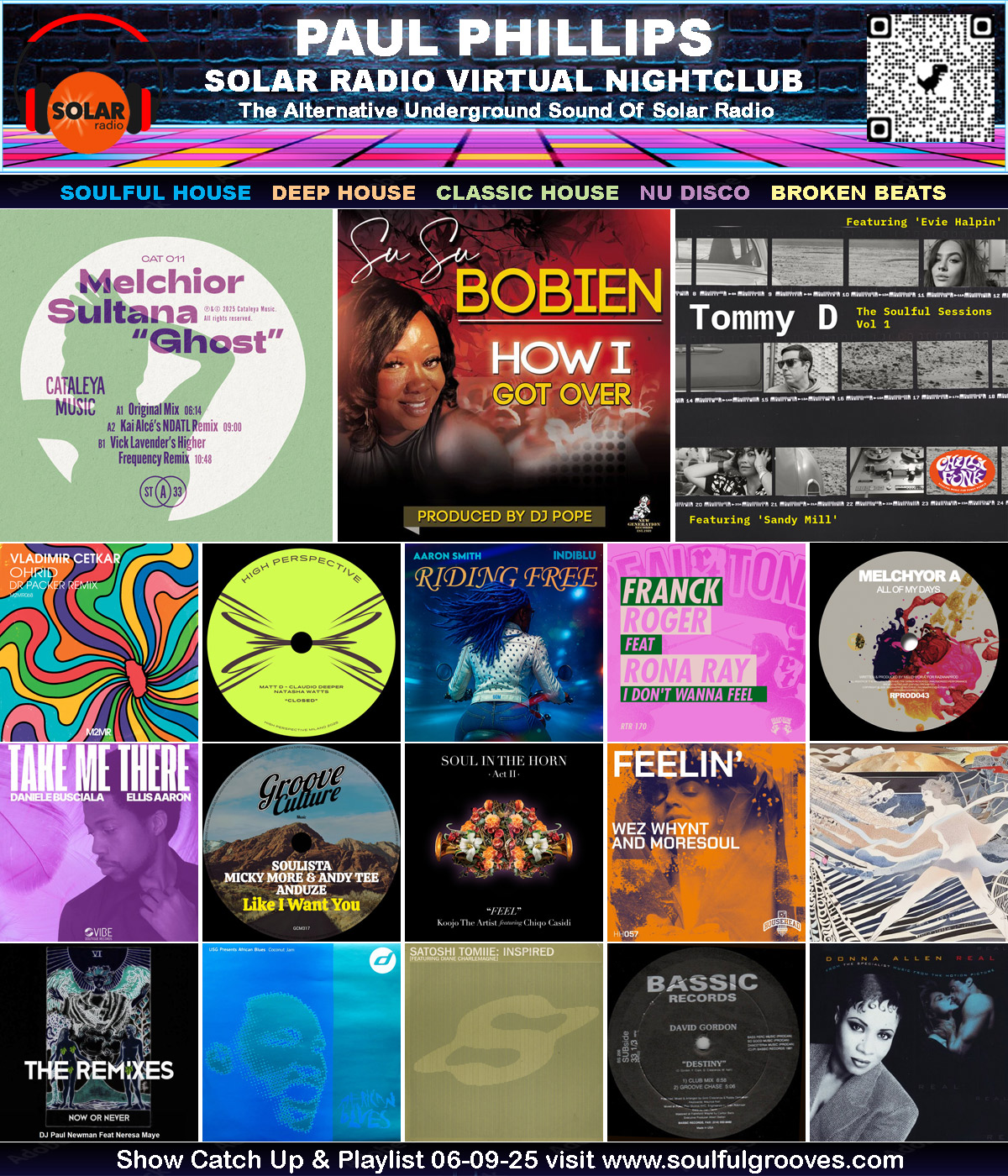 Paul Phillips Soulful Grooves Solar Radio House Music Show Playlist playing soulful house, deep house, classic house