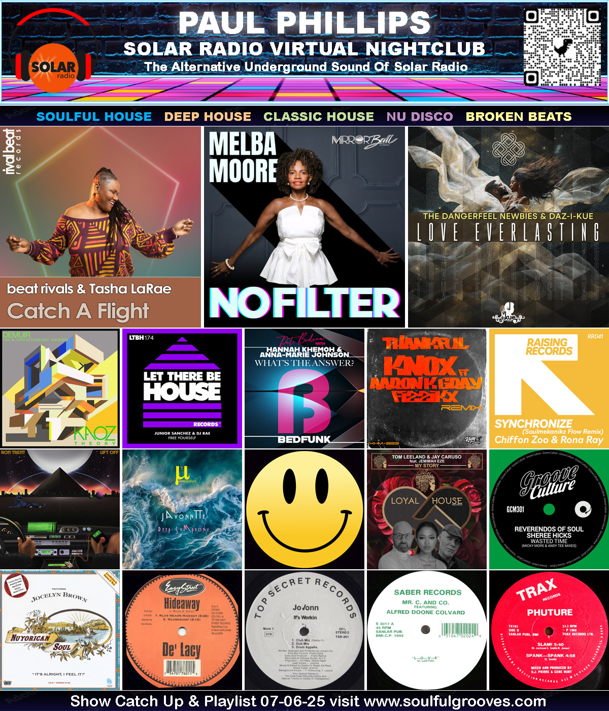 Paul Phillips Soulful Grooves Solar Radio House Music Show Playlist playing soulful house, deep house, classic house