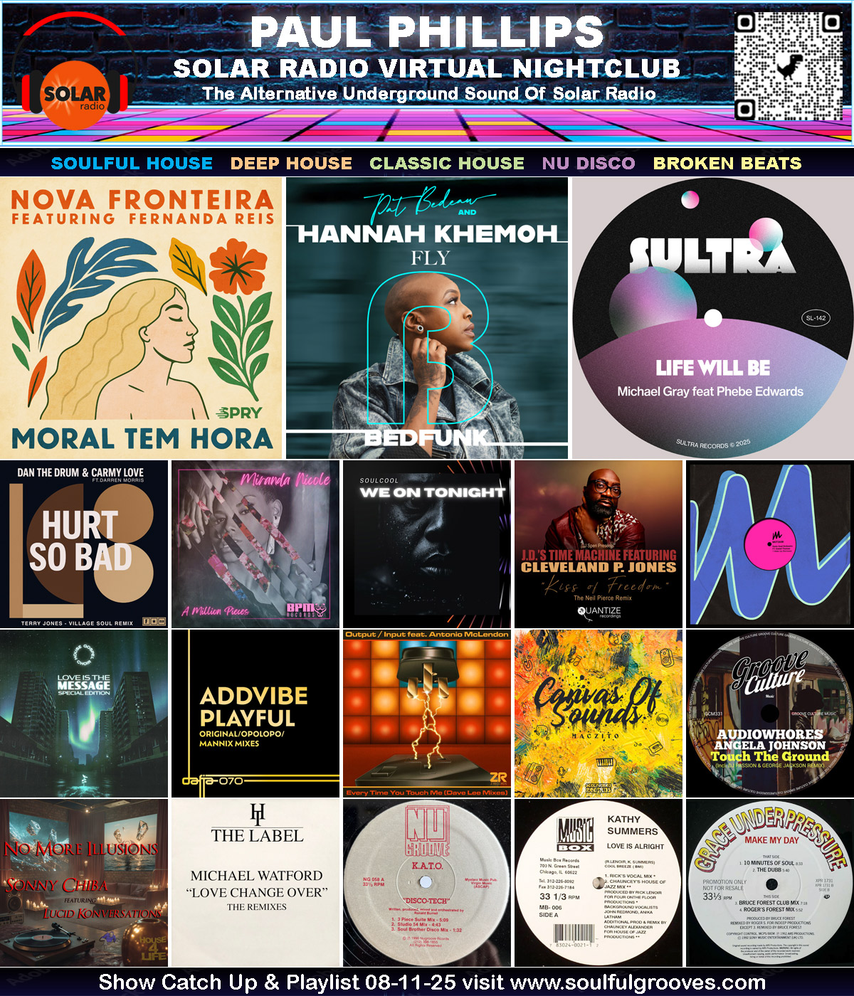 Paul Phillips Solar Radio Virtual Nightclub House Music Show Playlist playing soulful house, deep house, classic house