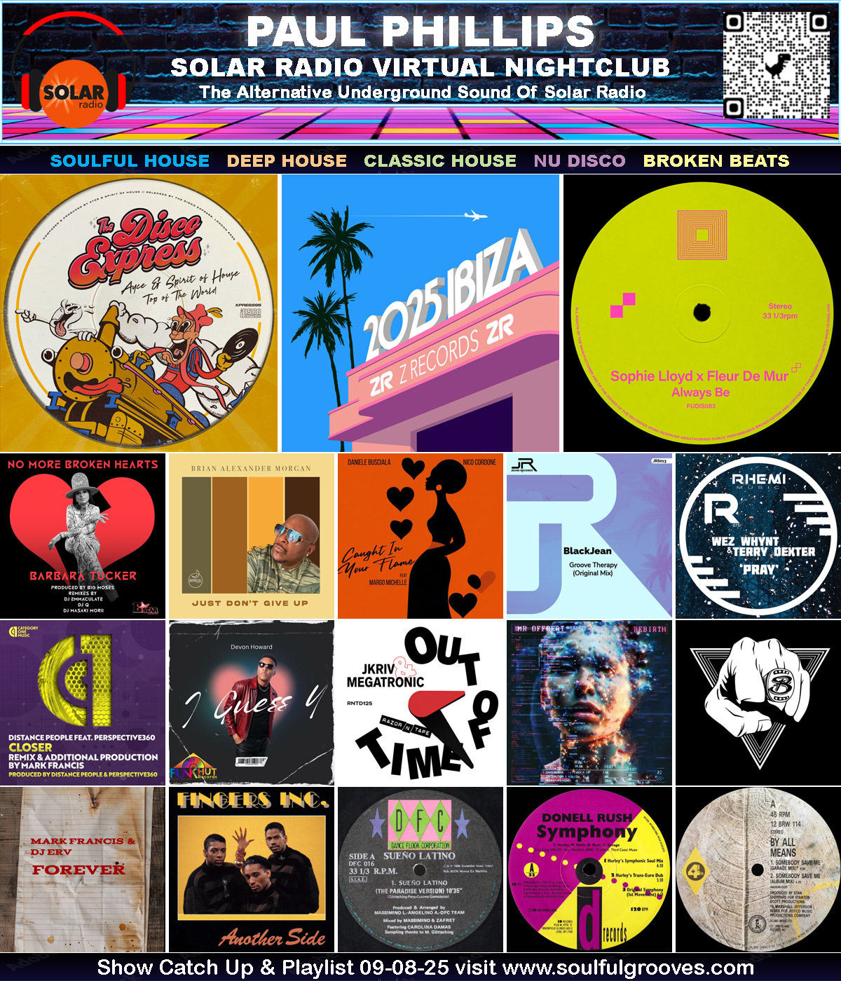 Paul Phillips Soulful Grooves Solar Radio House Music Show Playlist playing soulful house, deep house, classic house