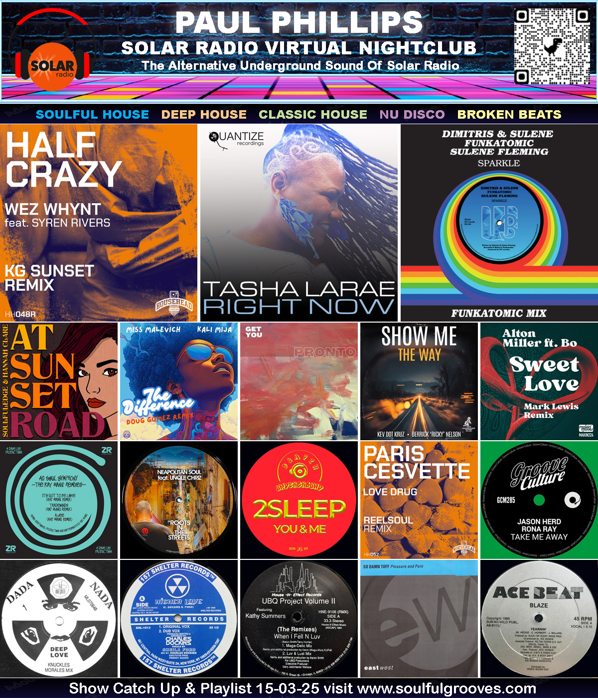 Paul Phillips Soulful Grooves Solar Radio House Music Show Playlist playing soulful house, deep house, classic house