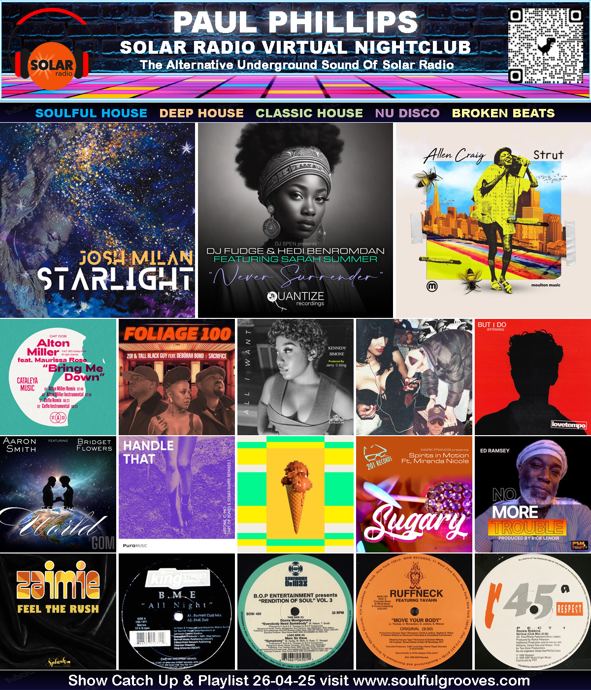 Paul Phillips Soulful Grooves Solar Radio House Music Show Playlist playing soulful house, deep house, classic house