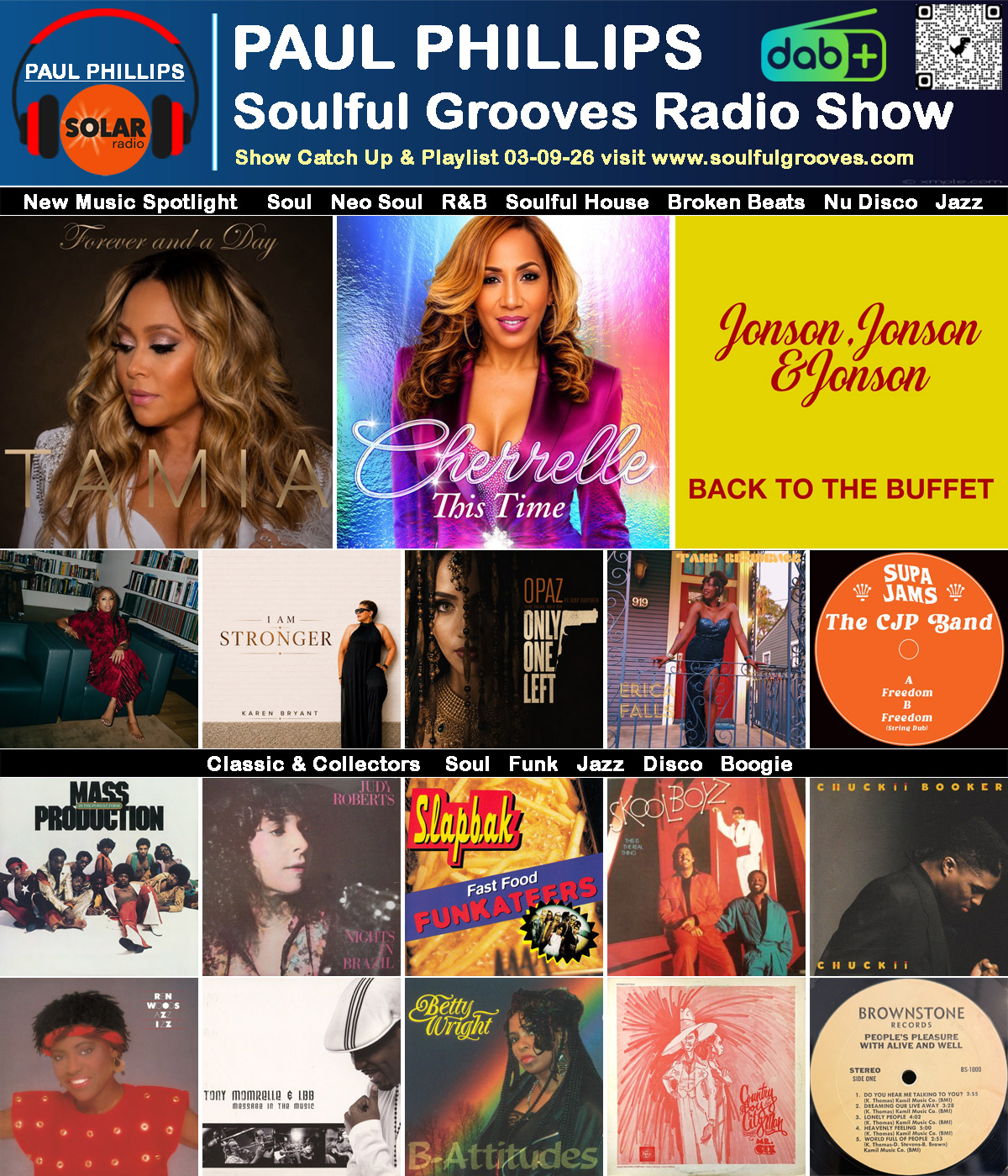 Paul Phillips Soulful Grooves Solar Radio Soul Music Show Playlist playing soul, funk, jazz, disco, boogie, neo soul