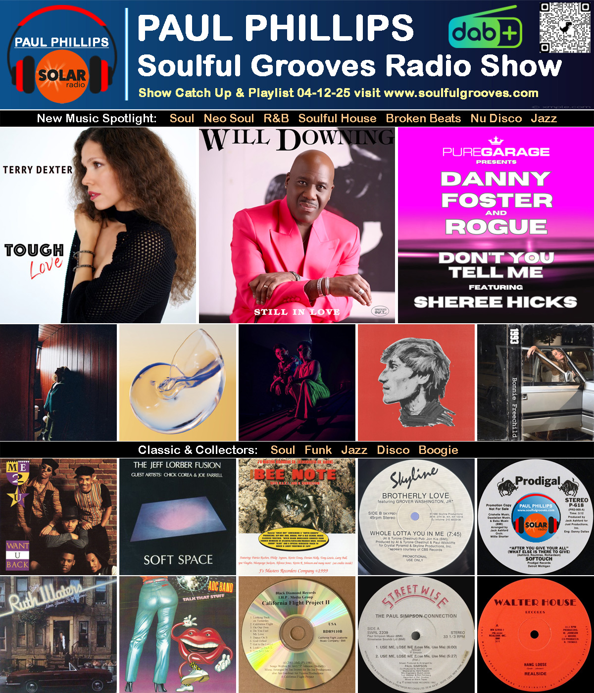 Paul Phillips Soulful Grooves Solar Radio Soul Music Show Playlist playing soul, funk, jazz, disco, boogie, neo soul