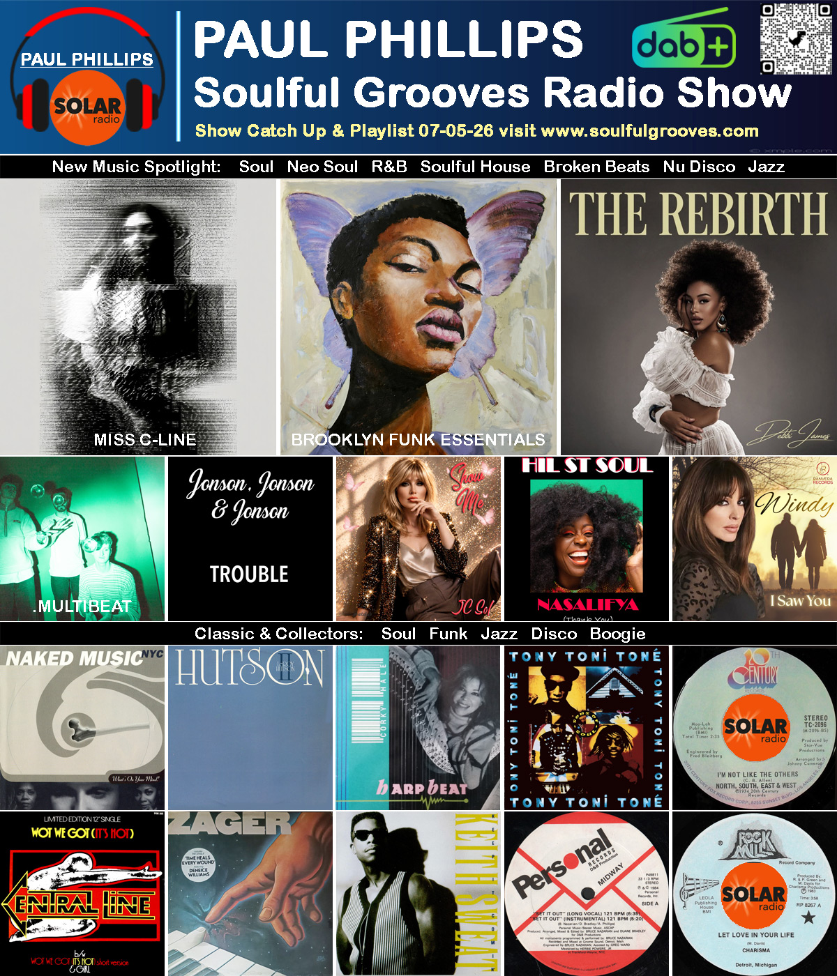 Paul Phillips Soulful Grooves Solar Radio Soul Music Show Playlist playing soul, funk, jazz, disco, boogie, neo soul