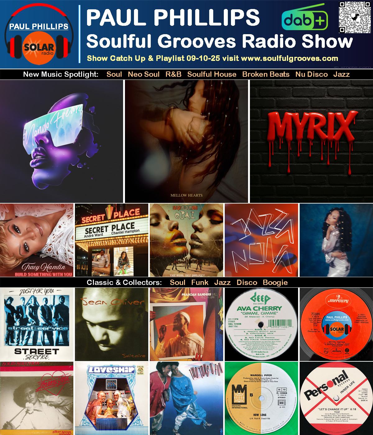 Paul Phillips Soulful Grooves Solar Radio Soul Music Show Playlist playing soul, funk, jazz, disco, boogie, neo soul