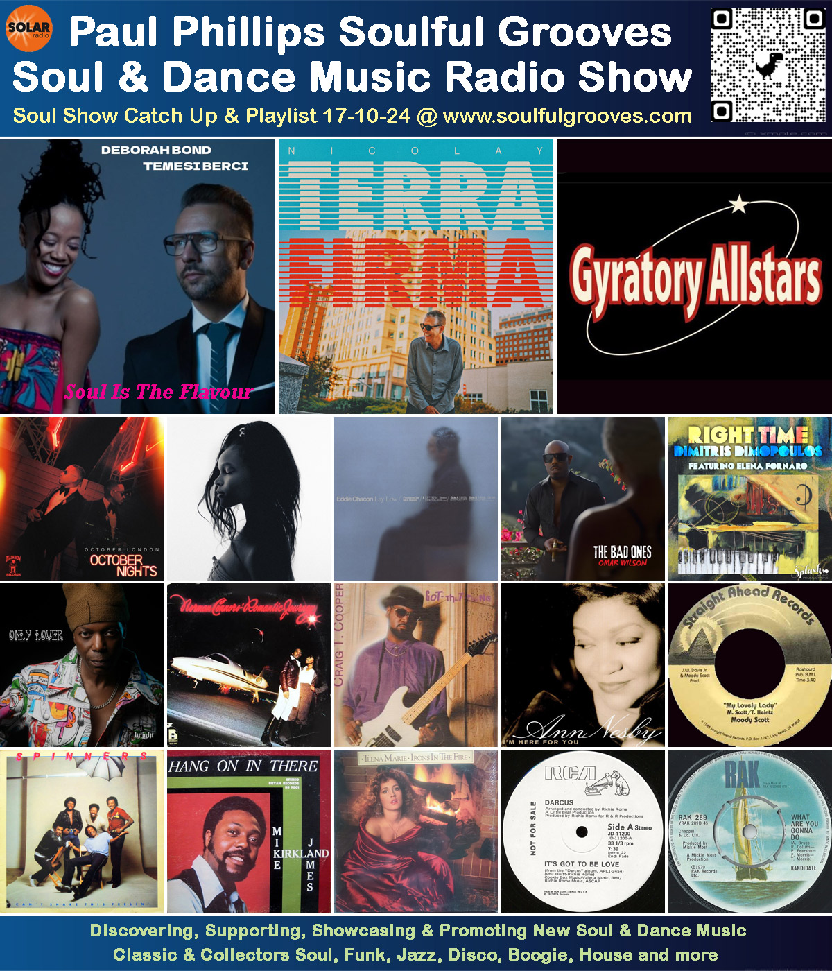 Paul Phillips Soulful Grooves Solar Radio Soul Music Show Playlist playing soul, funk, jazz, disco, boogie, neo soul