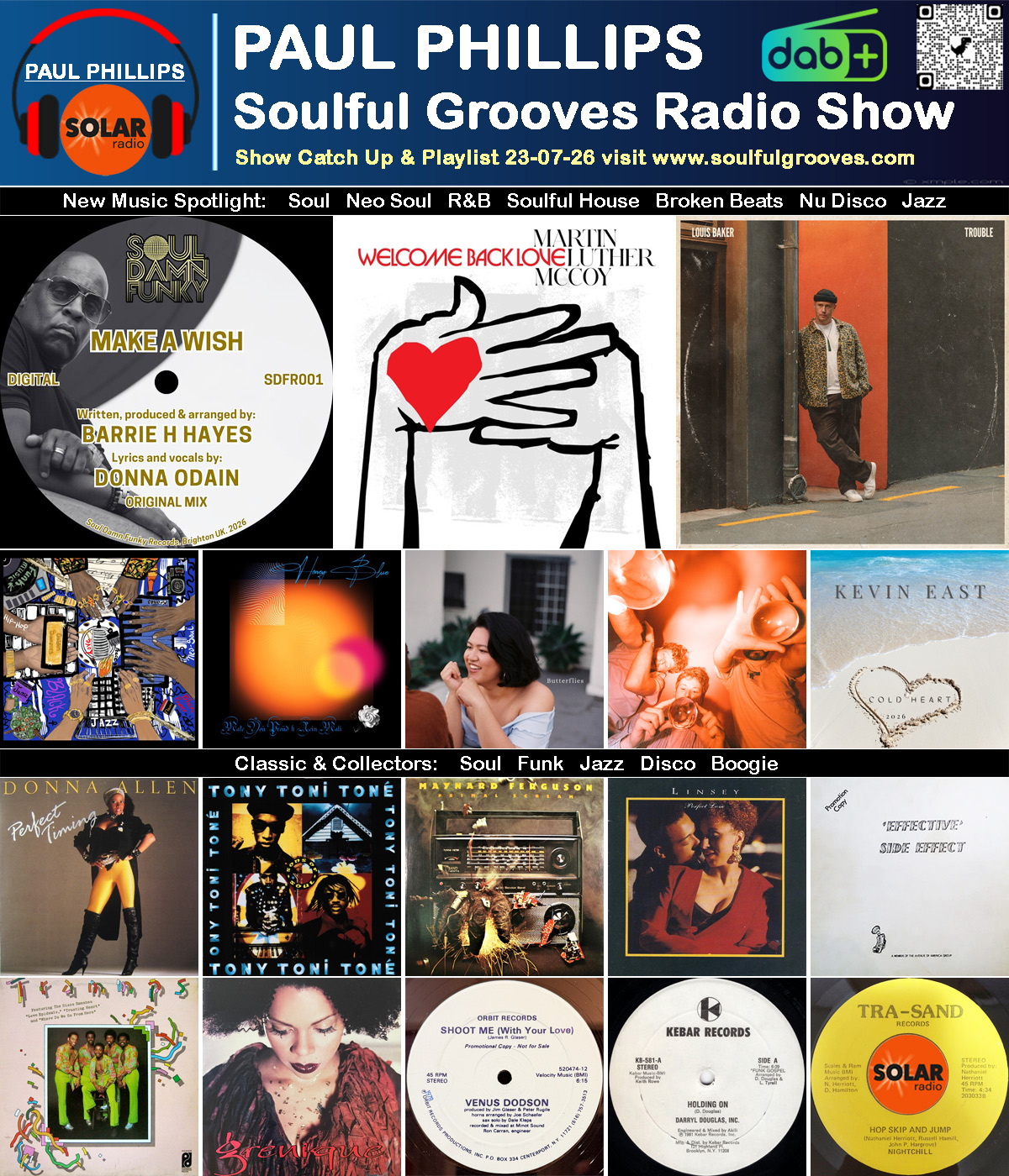Paul Phillips Soulful Grooves Solar Radio Soul Music Show Playlist playing soul, funk, jazz, disco, boogie, neo soul