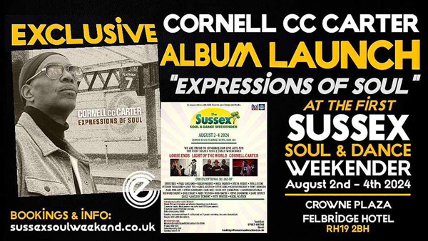 Sussex Soul Cornell Carter new album launch